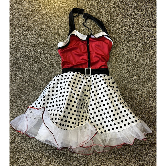 Halloween Dance Costume Polka Dot Fit & Flare Rockabilly Fairy Tutu Weissman M/L - Picture 1 of 8